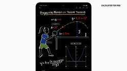 Screenshot of the iPad calculator app and its Math Notes feature
