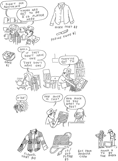 Searching the thrift store until we find a CD player