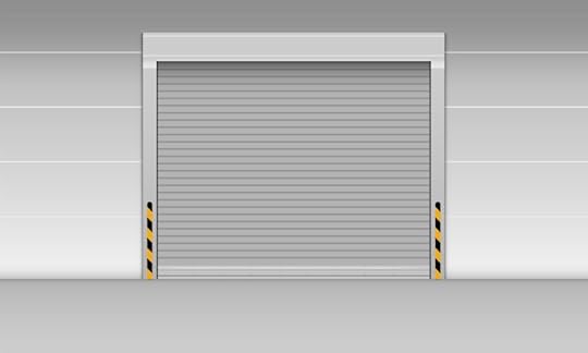 High speed door of storage warehouse., Shutter door, Vector, Illustration.