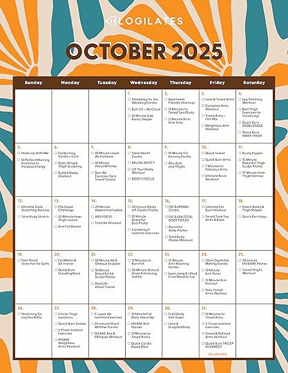 blogilates octobe 2025 workout calendar