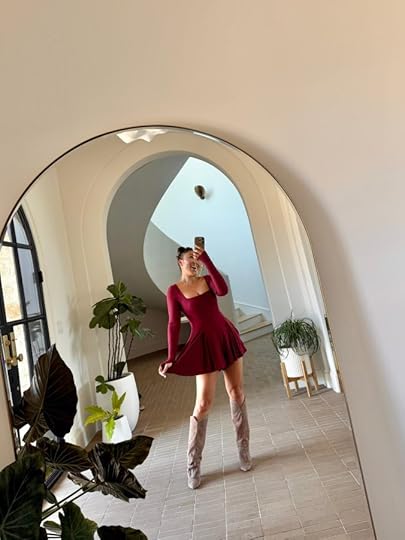 cassey ho wearing crimson popflex go with the flow romper 