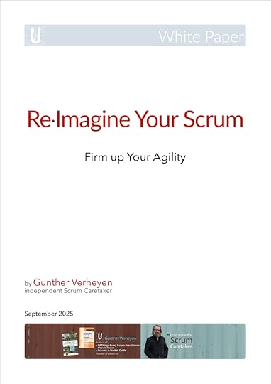 Cover of the white paper titled 'Re·Imagine Your Scrum: Firm up Your Agility' by Gunther Verheyen, published in September 2025.