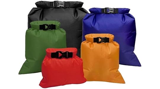 set of five waterproof dry sacks