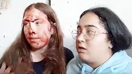Two Israeli women taken hostage by Hamas terrorists on Oct. 7, 2023 (Video screenshot)