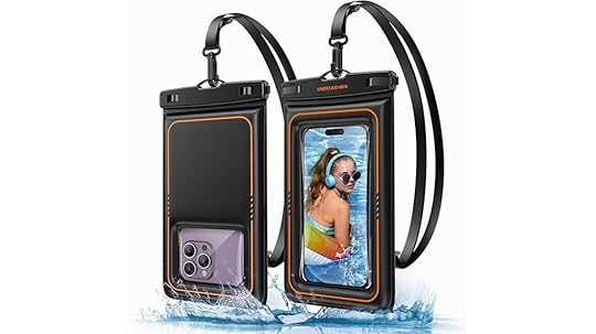 two waterproof phone pouches
