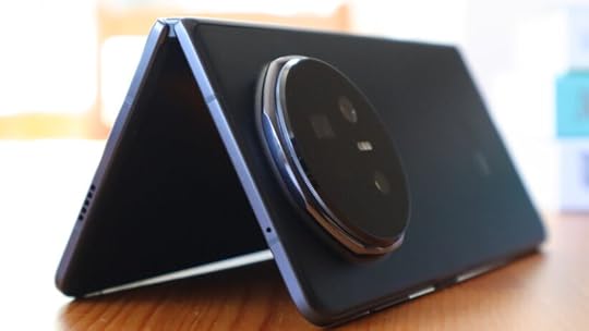 The Honor Magic V5 partially opened