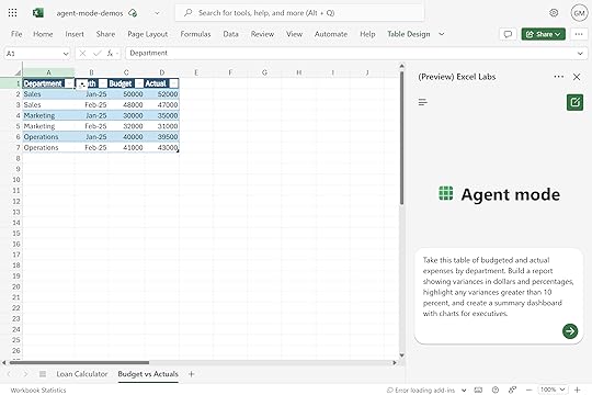 Agent mode budget vs actual