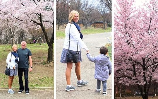 Janice Horton walking in Duryu Park Daegu with our grandson