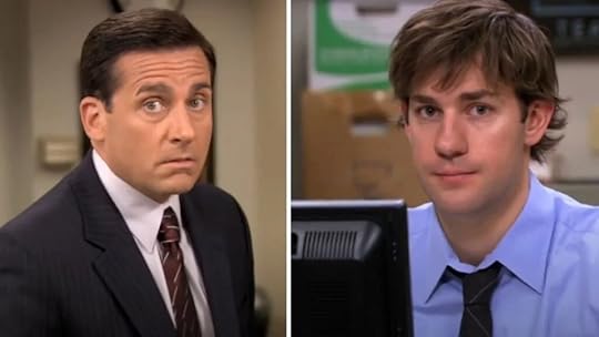 Steve Carell as Michael Scott and John Krasinski as Jim Halpert in