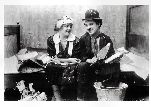 Edna Purviance and Charlie Chaplin in Work (1915)