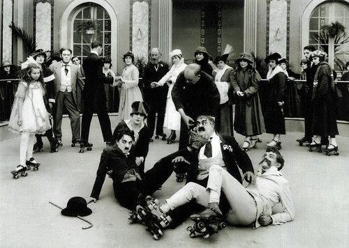 Charlie Chaplin and Edna Purviance in The Rink (1916)