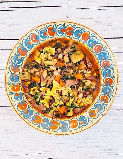 A bowl of prairie chicken soup.