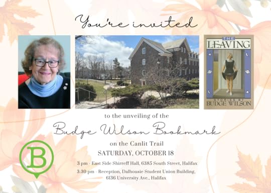 Invitation to the unveiling of the Budge Wilson Bookmark