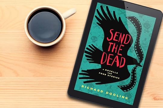 book jacket of Send The Dead with the silhouette of a crow and a film strip in its beack