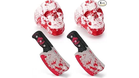halloween themed skull bath bombs