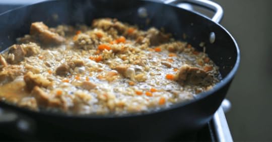 Arròs de muntanya, a traditional dish in Barcelona in autumn