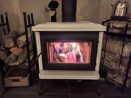 The first fire of the season in my wood stove
