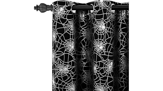 halloween spider web curtains