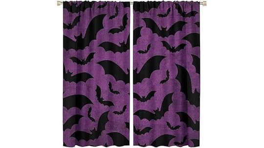 gothic bat halloween curtains