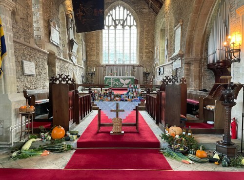photo of St Mary's at harvest festival by Sir Ian Macfadyen