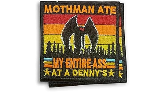 mothman embroidered patch set