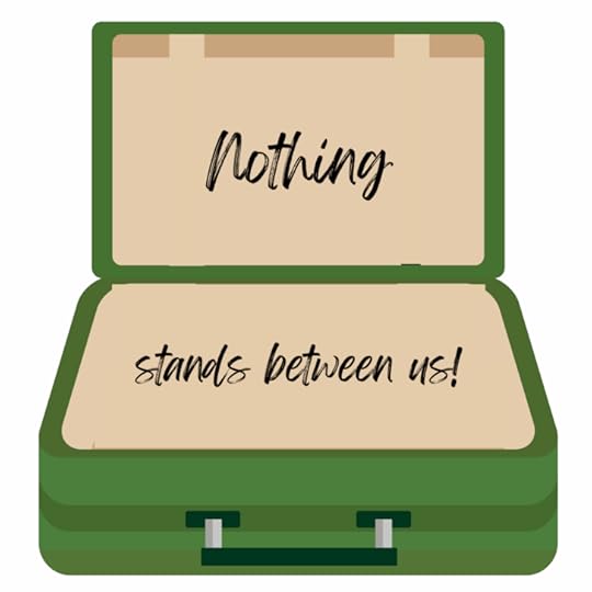 open suitcase with the words 