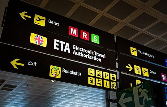 ETA sign at UK airport