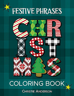 Festive Phrases Christmas Coloring Book Cover