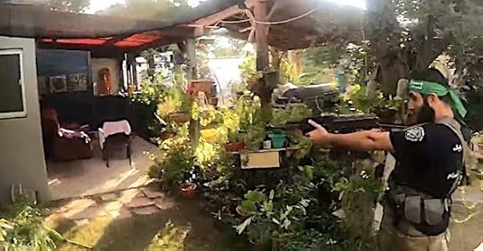 Hamas terrorists use GoPro video to document themselves entering homes and shooting Israelis inside in October 2023. (Video screenshot)