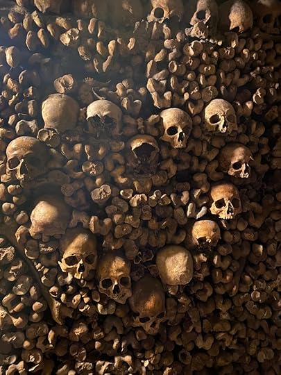 A heart made from skulls in the Paris Catacombs. The dead still speak. 