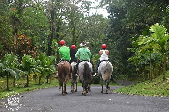 people riding horses at hotel los lagos