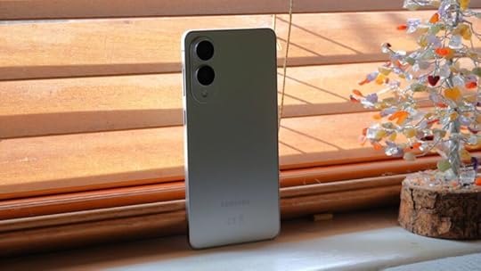 Samsung Galaxy S25 Edge leaning on a window