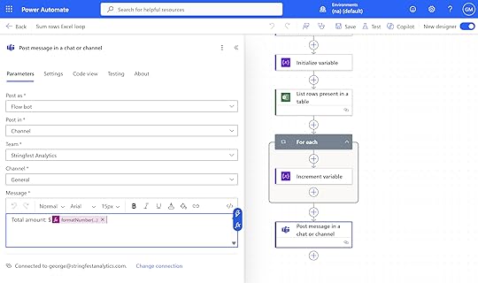 Add amount to Teams loop