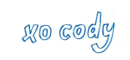 blue letters that say XO cody