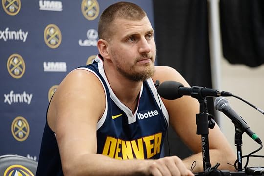 Nikola Jokic at Denver Nuggets media day