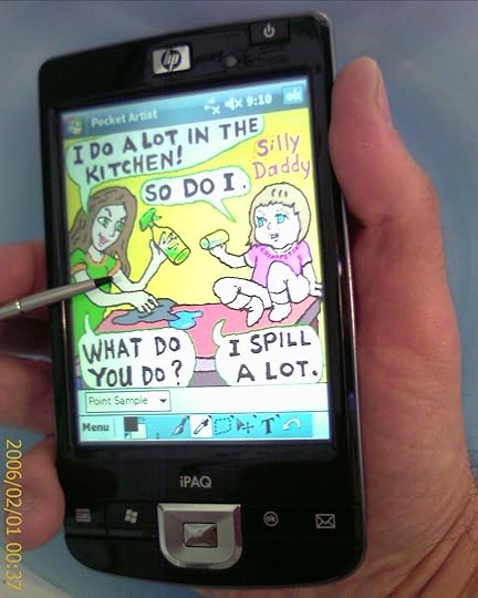 Joe Chiappetta draws Silly Daddy Comics on Pocket PC