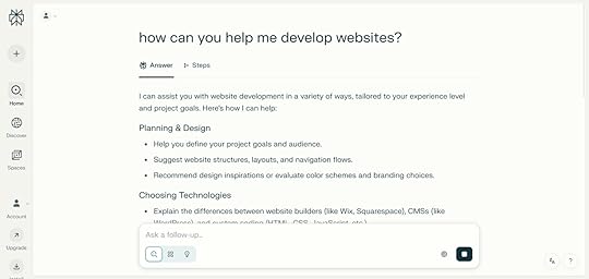 Perplexity for web dev tasks