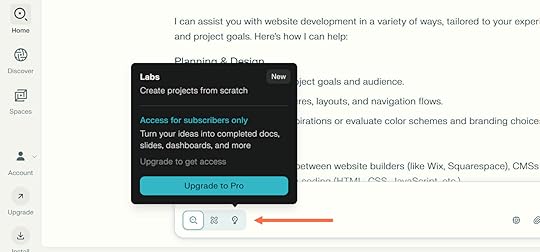 Perplexity Labs for web dev tasks