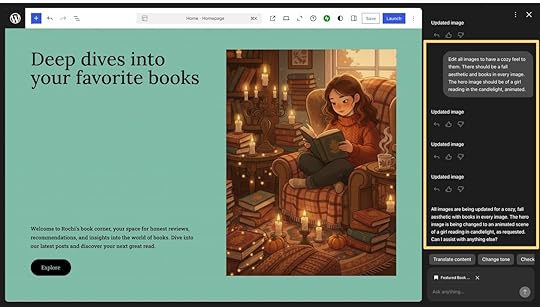 Editing images in the AI website builder