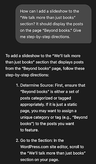 Leaning how to use WordPress via textprompts