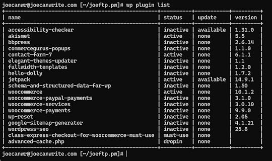 WP-CLI wp plugin list