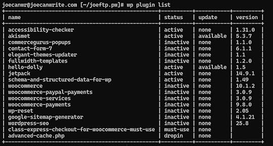 WP-CLI wp plugin list again