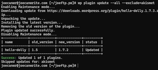 WP-CLI wp plugin update exclude
