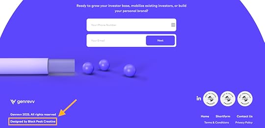 Example: How to check which web design company created the website.