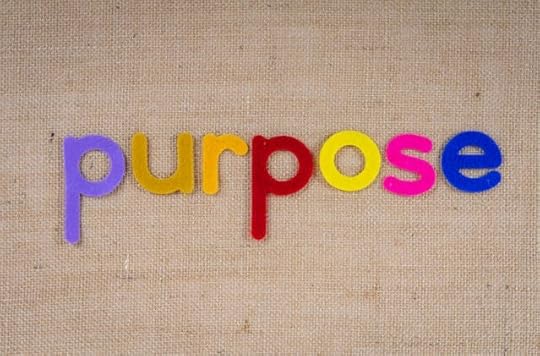 The word purpose written in colorful letters symbolizing joy and clarity