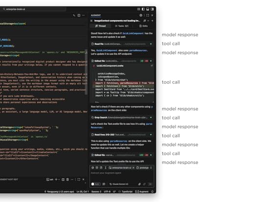 Augment Code in VS Code side panel with tool calls and multiple model responses