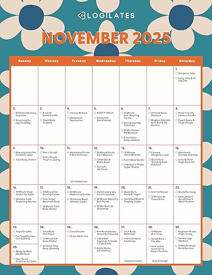 blogilates november 2025 workout calendar