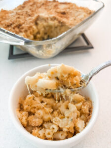The finished and portioned out Butternut Squash Mac and Cheese with Sage