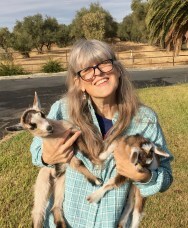 Carolyn Pfister and her goats
