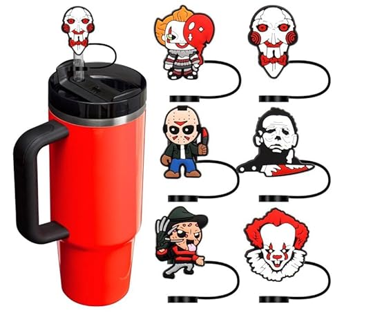 6 Pieces Horror Straw Toppers for Stanley Cup
